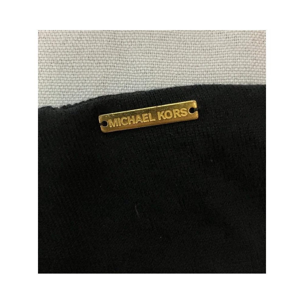 Michael Kors Cold Shoulder V-Neck Sweater Ruffle Long Sleeve Knit Top Black XS - Picture 8 of 8